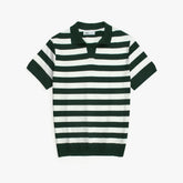 Z.A.R.A PREMIUM CABEL-KNIT STRIPPER POLO SHIRT (GREEN-WHITE)